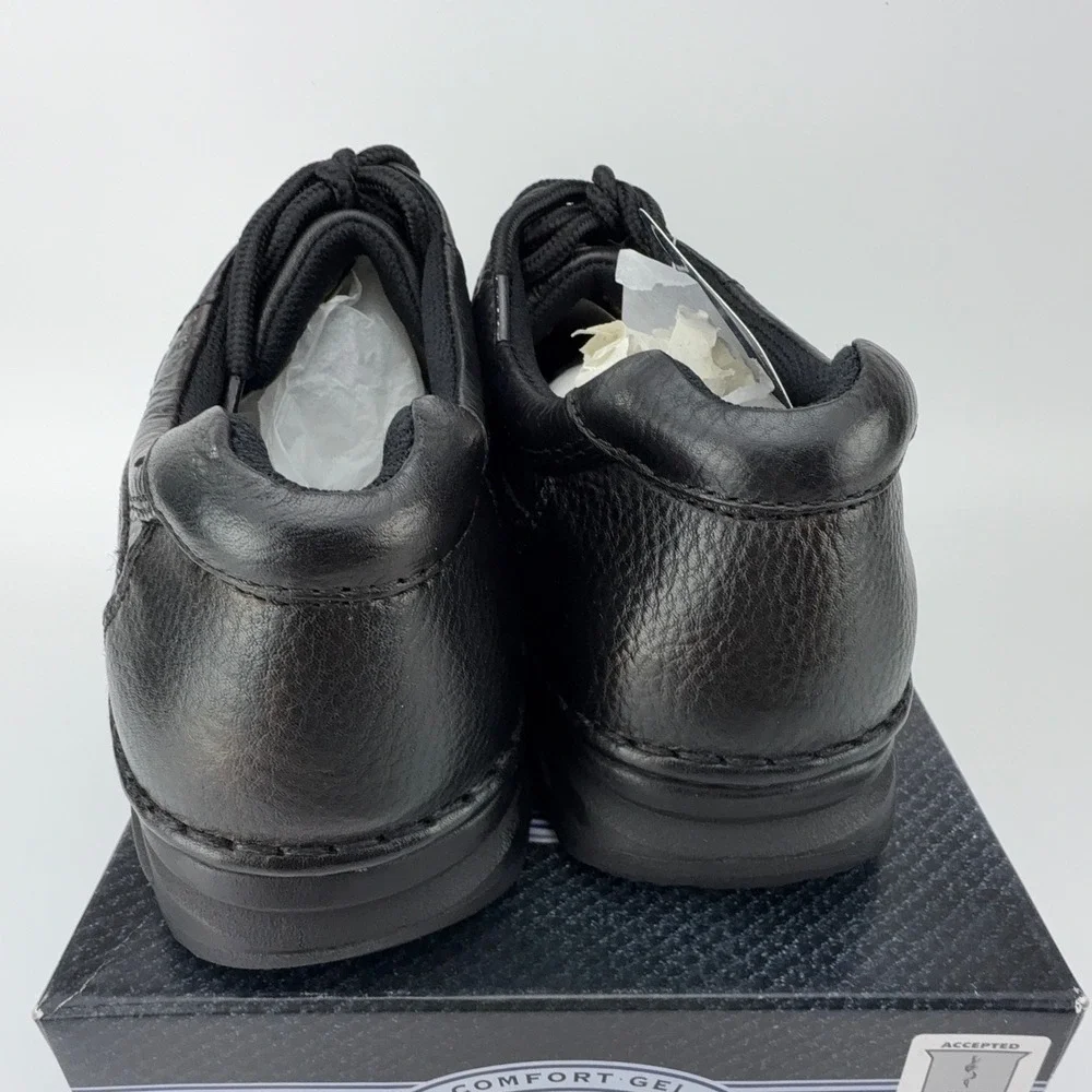 Nunn Bush Cameron Black Tumble Leather Comfort Gel Oxford Shoes‎ Mens 9M NIB